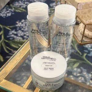 Paul Mitchell Clear Sensitive Jelly Mask & Cleansers – White & Silver